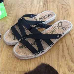 Sam Edelman Black leather slide sandals